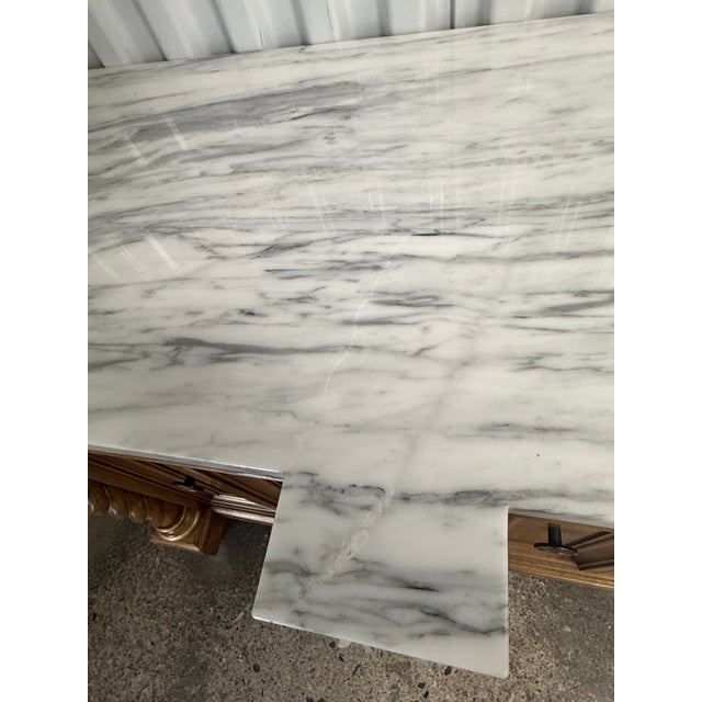 Stone Late 20th Century Neoclassical Low Credenza With Marble Top For Sale - Image 7 of 10