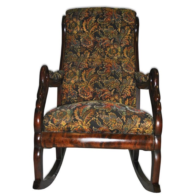 Exceptional Antique Victorian Carved Mahogany Gooseneck Swan Head