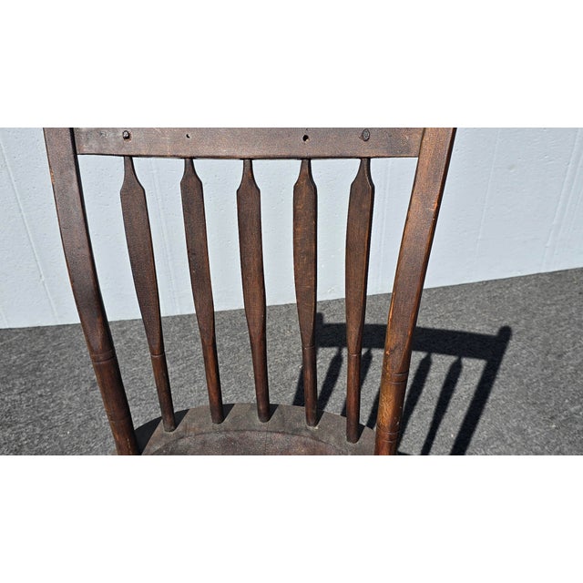 Antique Arrow Back Windsor Brown Childs Side Chair ~ French Country 2of2 For Sale In Los Angeles - Image 6 of 18
