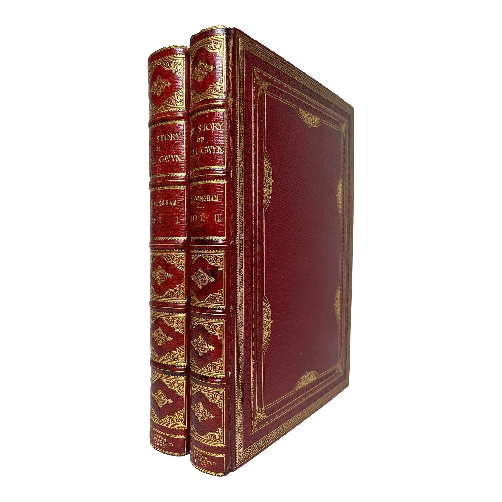 Mid 19th Century Illustrated Quarto Red Leather Volume Set, Peter ...