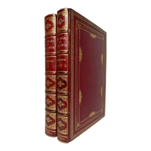 Mid 19th Century Illustrated Quarto Red Leather Volume Set, Peter Cunningham's the Story of Nell Gwyn and the Sayings of Charles the Second - 2 Books