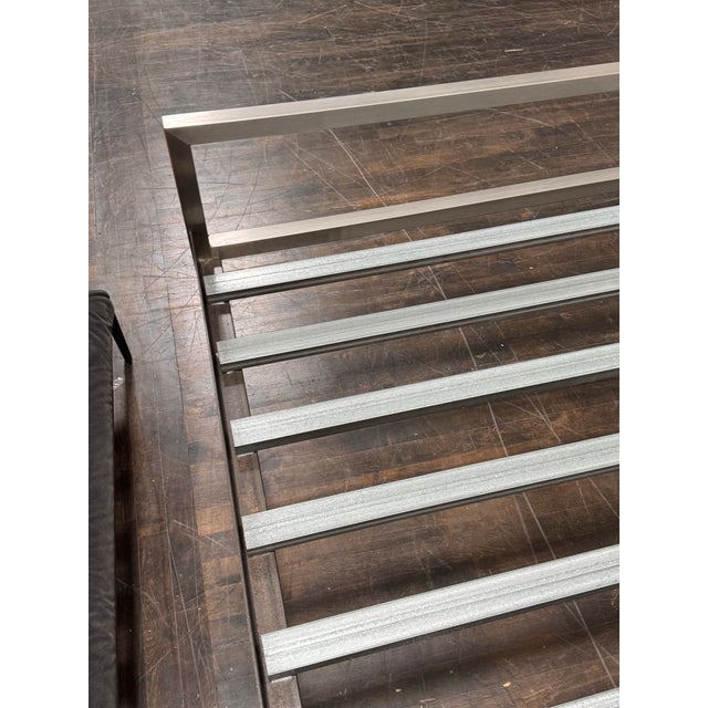Modern Eastern King Size Room & Board Stainless Steel Parsons Bed Frame For Sale - Image 3 of 12