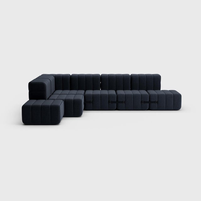 Modular Corner Sofa in Jet Fabric by Ambivalenz, Set of 12 For Sale - Image 8 of 18