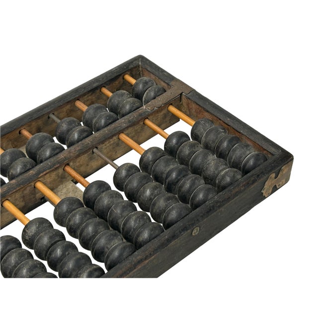 Wood Chinese Vintage Black Wood Abacus Fengshui Paperweight Display For Sale - Image 7 of 10