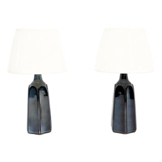 Vintage Danish Ceramic Table Lamps by Einar Johansen for Soholm, 1960, Set of 2 For Sale