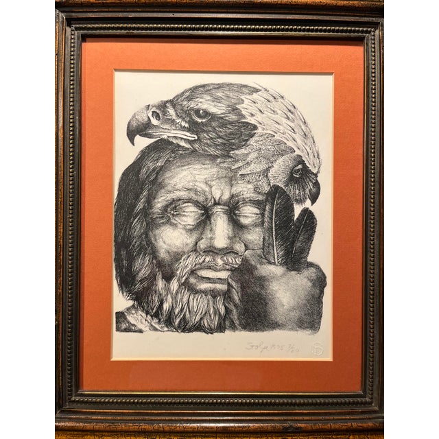 Daniel Owen Stolpe – “Shaman” (1975) Rare original limited-edition lithograph by noted American artist Daniel Owen Stolpe,...