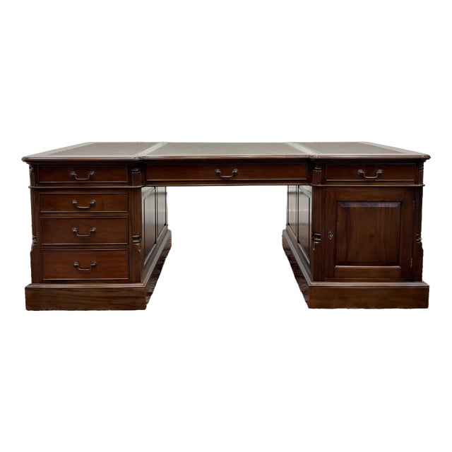 Large Classic English Partnerdesk For Sale
