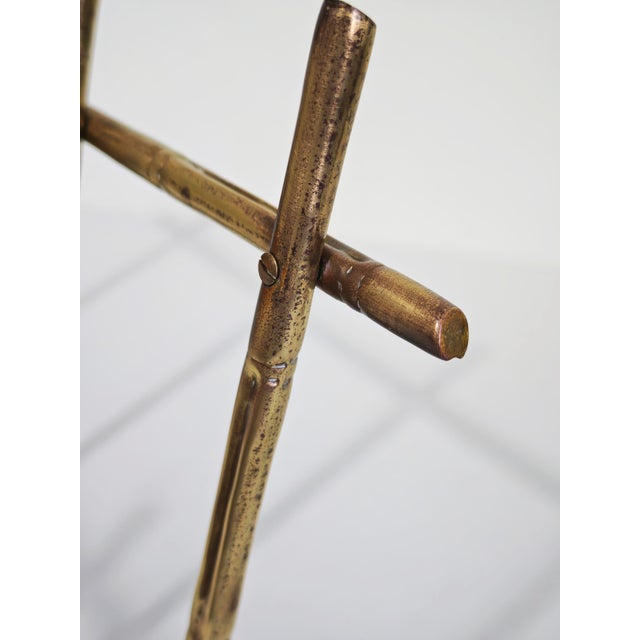 Mid-Century Modern Bamboo-Effect Brass Magazine Rack, Italy, 1970s For Sale - Image 11 of 14