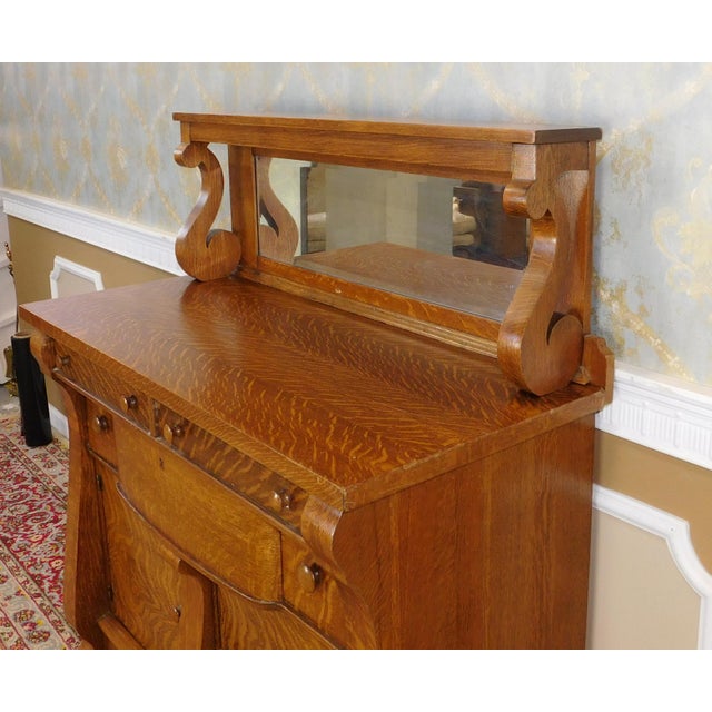 Antique Victorian Tiger Oak Empire Style Sideboard Chairish