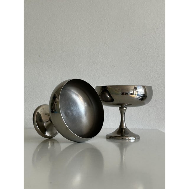 1980s Stainless Steel Coupes from AMC Art Design, 1980s, Set of 6 For Sale - Image 5 of 9