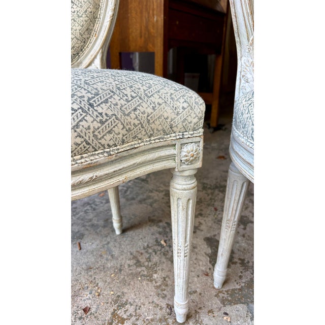 Textile Late 19th Century French Chairs With Rose Tarlow Fabric For Sale - Image 7 of 12