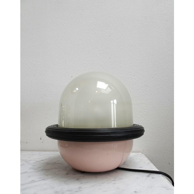 UFO Table Lamp in Glass and Metal attributed to Sicme, Italy, 1980s, in Very Good conditions. Designed 1980 to 1989 I have...