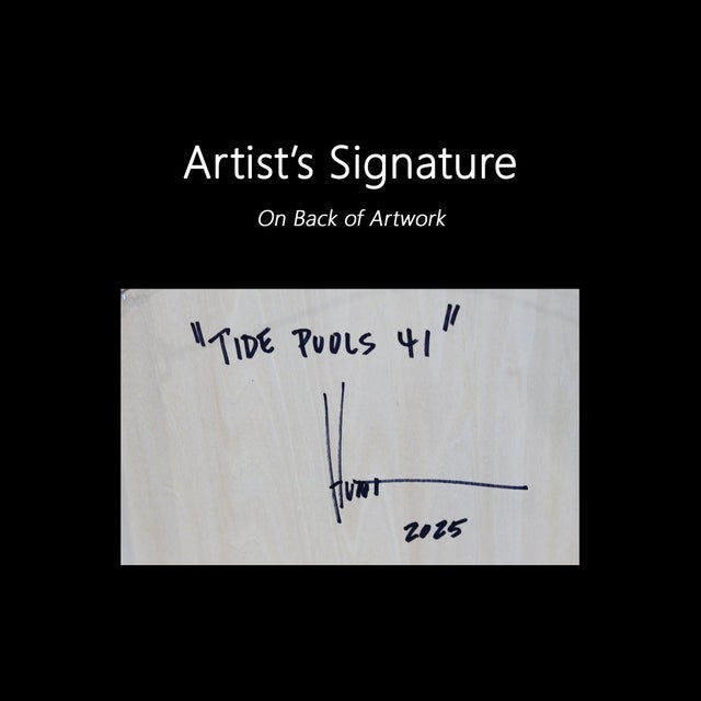 Tide Pools 41 - Contemporary Shiny Resin Minimalist Abstract Art on Wood Original Artwork by Ricky Hunt For Sale - Image 9 of 9