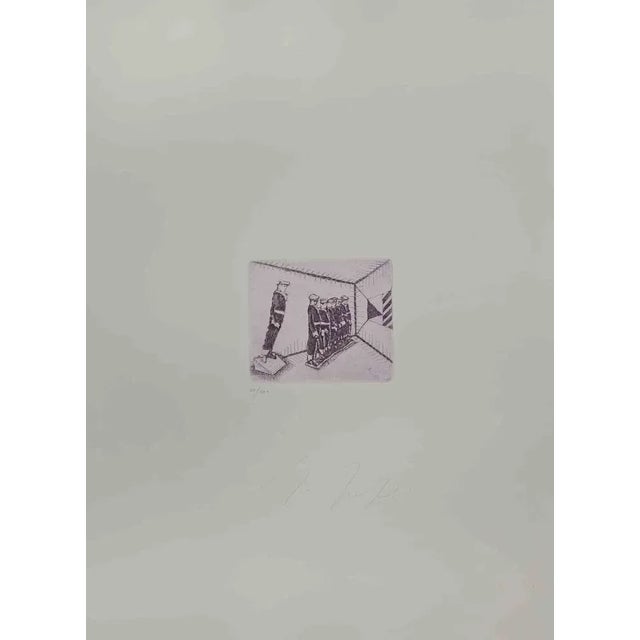 Mino Trafeli, Marinerie of Pisa, Etching, 1981 For Sale - Image 4 of 4