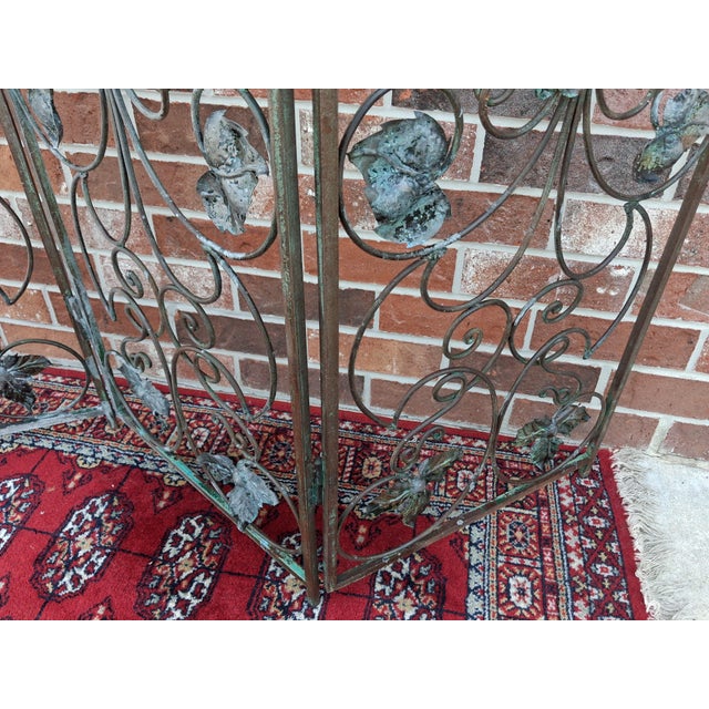 Antique 4 Panel Iron Screen. For Sale - Image 13 of 15