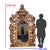 Impressive mirror entirely carved from wood, featuring chimeras, faces, and animal paws amidst a dense floral/vegetal...