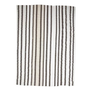 Mid 20th Century Oversized White & Gray Vintage Kilim Rug For Sale