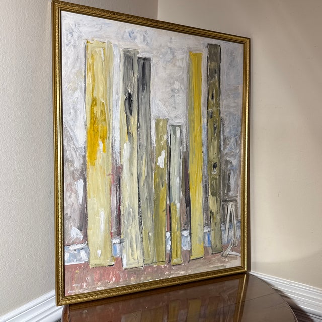 1970s Vintage Abstract Large Original Abstract Textured Painting For Sale - Image 5 of 12