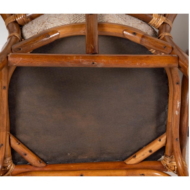 1970s A Rattan and Bamboo Breakfast Table and Two Chairs For Sale - Image 11 of 12