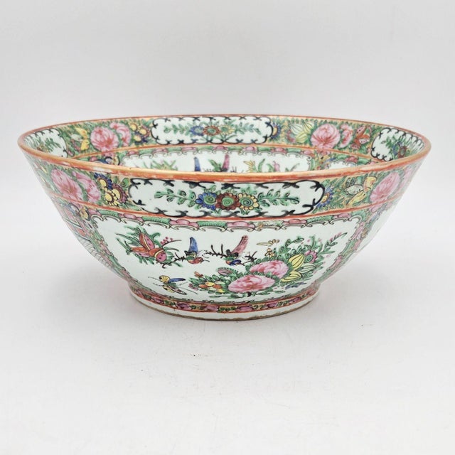 A good Chinese Export Rose Medallion Porcelain bowl 19th century with small hairline crack.