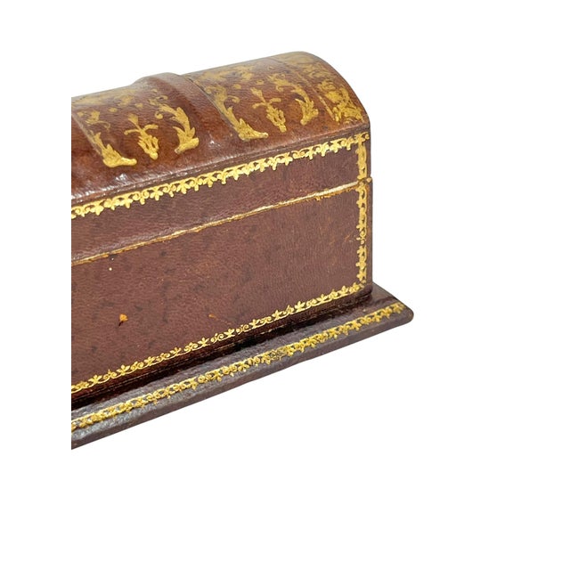 Antique French Napoleon III Leather Book Form Box For Sale - Image 9 of 12