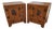 Vintage Chinese Elm Apothecary Nightstands / Bedside Cabinets - A Pair For Sale
