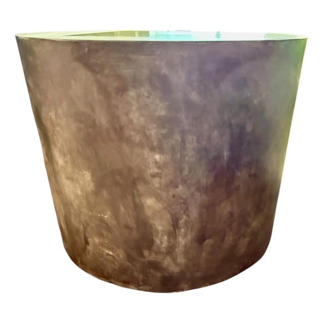 Low Round Concrete Stool by Baker Furniture For Sale