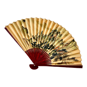 Vintage 1980s Japanese Oversized Folding Wall Fan