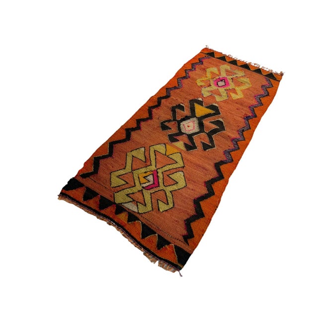 1960s Small Anatolian Turkish Kilim Rug For Sale - Image 5 of 11