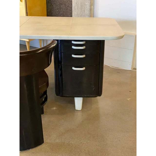 Vittorio Valabrega Art Deco Desk and Chair, Parchment Top, Vittorio Valabrega, Italy, 1930's For Sale - Image 4 of 13