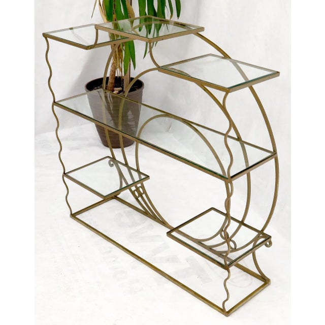 Mid-Century Modern decorative glass shelves étagère.