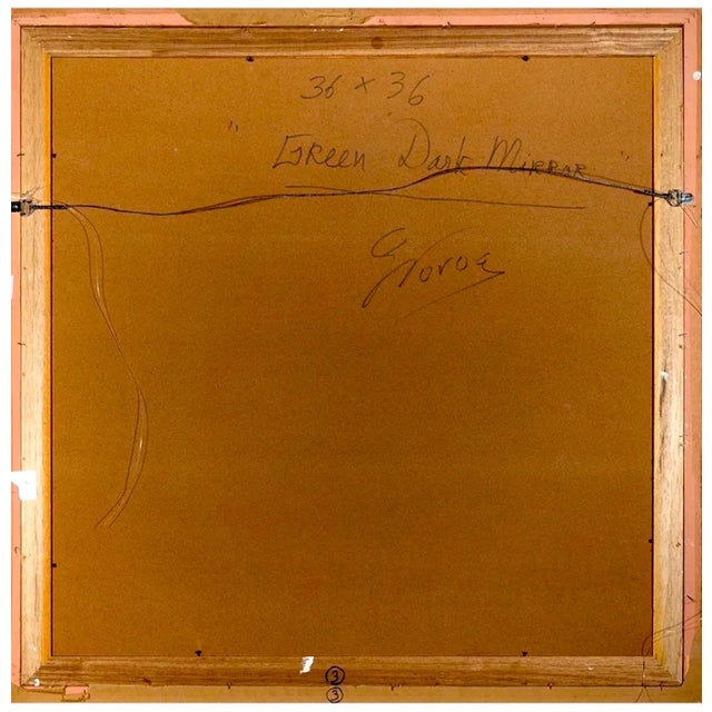 Gustavo Novoa, Panthers in Jungle Oil Painting Surrealist Art Gustavo Novoa Green Dark Mirror For Sale In Miami - Image 6 of 6