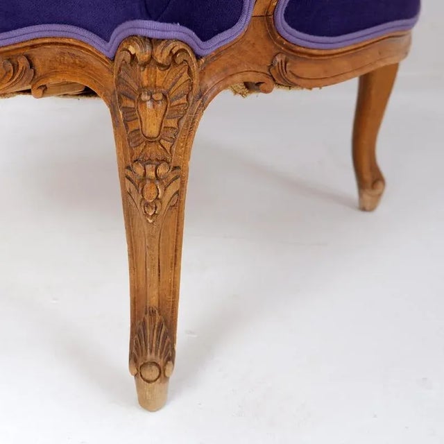 French Bergere Armchair in Velvet For Sale - Image 10 of 13