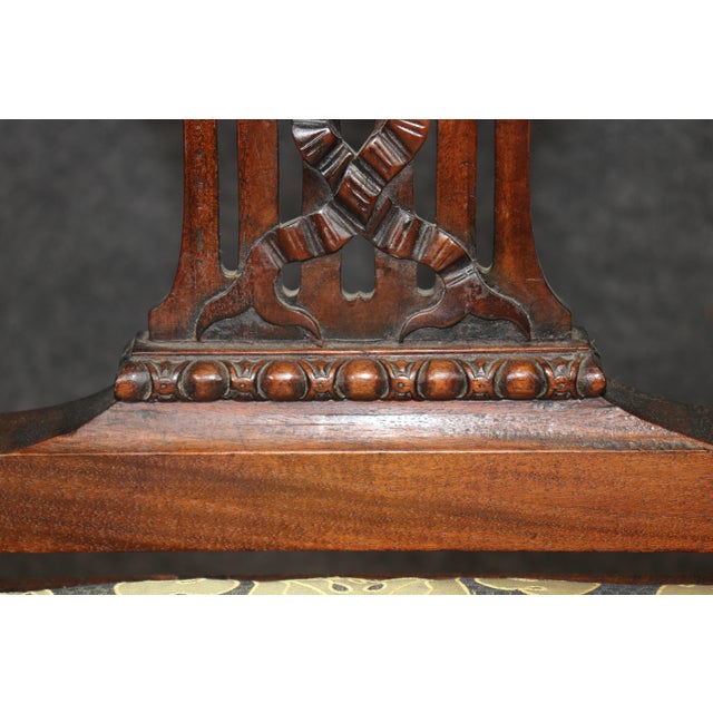 Set of 8 Fantastic Chinese Chippendale Style Carved Mahogany Dining Chairs For Sale - Image 10 of 14