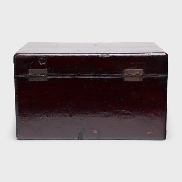 Early 20th Century China Lacquered Hide Trunk, C. 1900 For Sale - Image 5 of 5