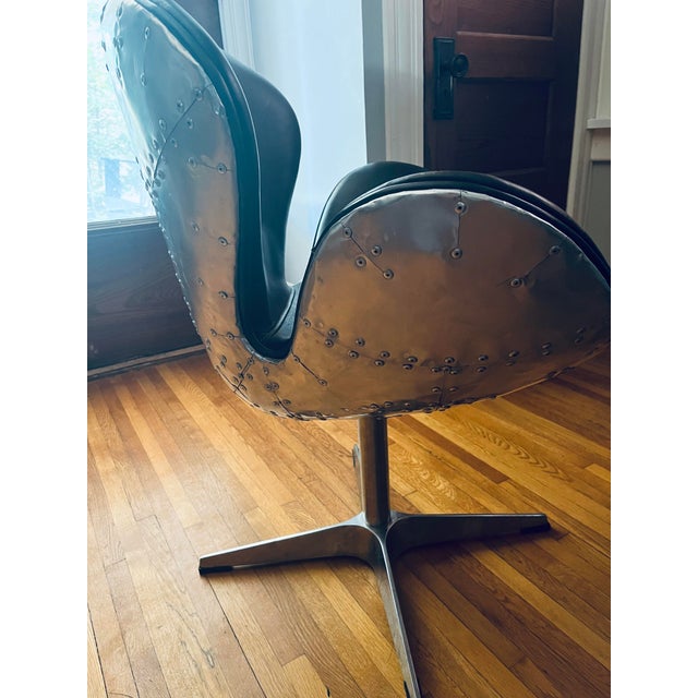 Restoration Hardware Aviator Blackhawk Leather & Metal Chair Chairish