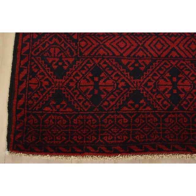 Baloch Rug 3’3” X 5’10” Blue Wool Vintage Tribal Hand-Knotted Oriental Carpet For Sale - Image 9 of 12