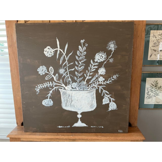 Original Contemporary Botanical Painting in Neutral Colors For Sale In Portland, OR - Image 6 of 9