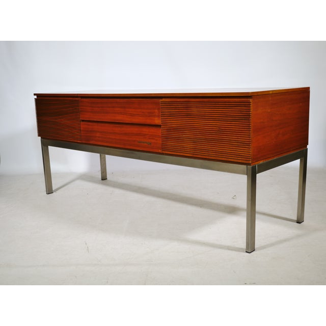 Mid-Century Modern Mid-Century Modern Audio Lowboard Sideboard in Wood and Metal, 1960s For Sale - Image 3 of 14