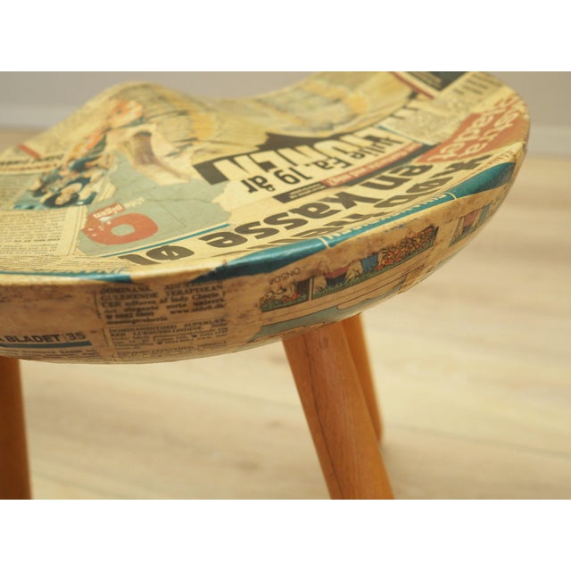 Brown Danish Tripod Stool by Arne Hovmand-Olsen, 1950s For Sale - Image 8 of 13