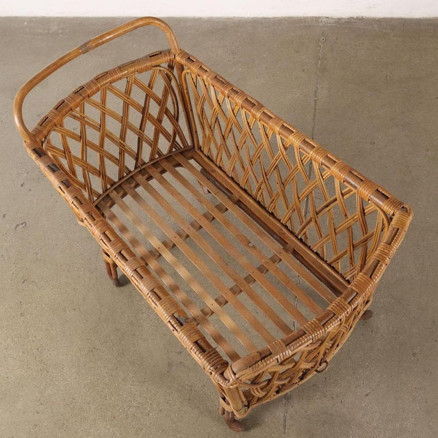 Vintage Bamboo Cradle, Italy, 1960s For Sale - Image 3 of 9