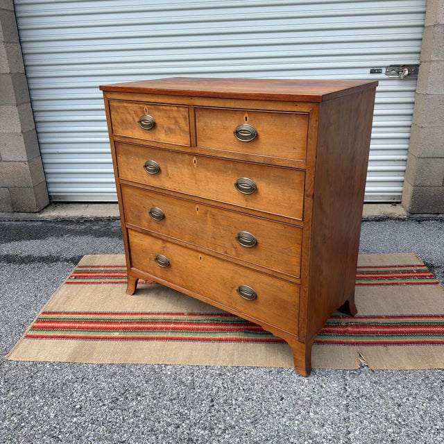 Antique Cherry Hepplewhite Five-Drawer Chest of Drawers, Pennsylvania or Maryland, Circa 1800-1810 For Sale - Image 10 of 18
