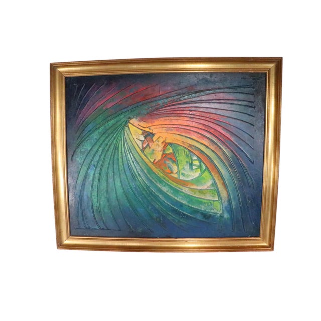 1960's Abstract Acrylic on Board by Eugene Winters For Sale - Image 9 of 17