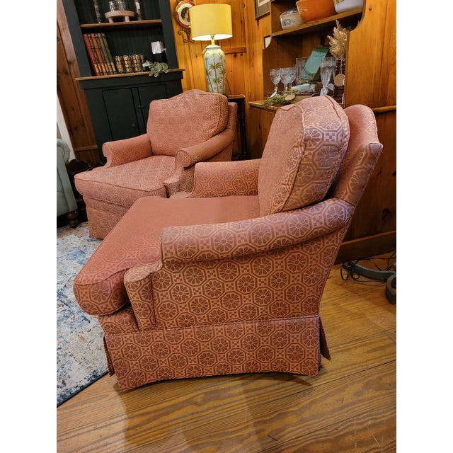 Woodmark Originals Club Chairs in Light Raspberry a Pair Chairish