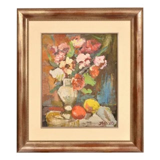 Still Life with Apples, Oil on Canvas, 20th Century For Sale