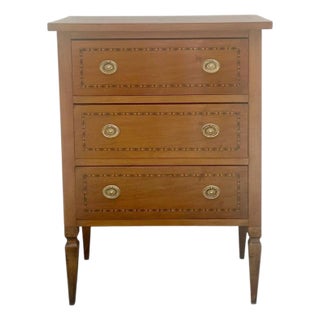 Early 19th Century Italian Three Drawer Chest With Starburst Inlay For Sale
