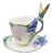 Long Tail Hummingbird Tea Cup and Saucer from the Franz Porcelain, 2000s, Set of 2 For Sale