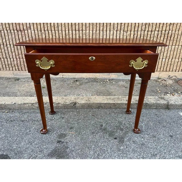 Mid 20th Century Statton Furniture Queen Anna Style Solid Cherry Console Table For Sale - Image 11 of 12