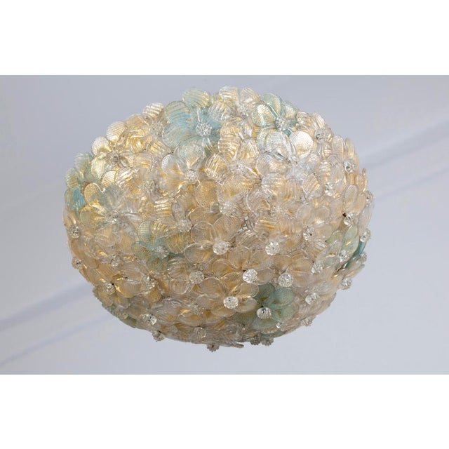 Murano Glass Flowers Basket Ceiling Lights from Barovier, 1950, Set of 2 For Sale - Image 6 of 13