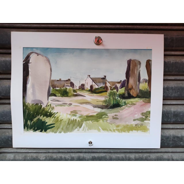Michel Roubille, Carnac, 1980, Watercolor For Sale - Image 7 of 7